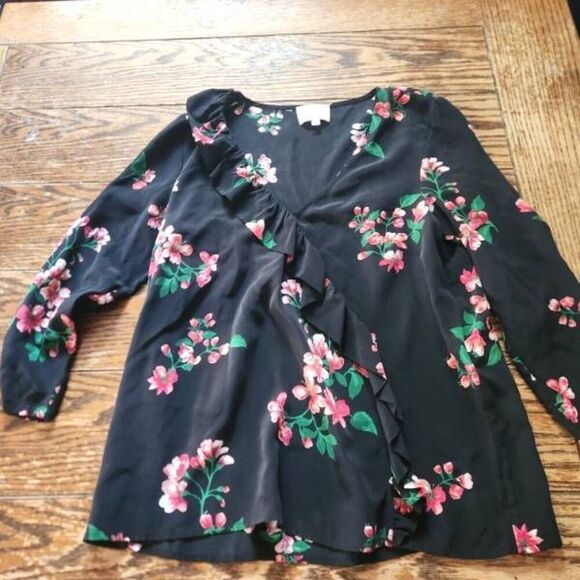 Sezane Quitterie Floral Print Silk  Blouse Sz 38 (US 6) - Picture 2 of 5